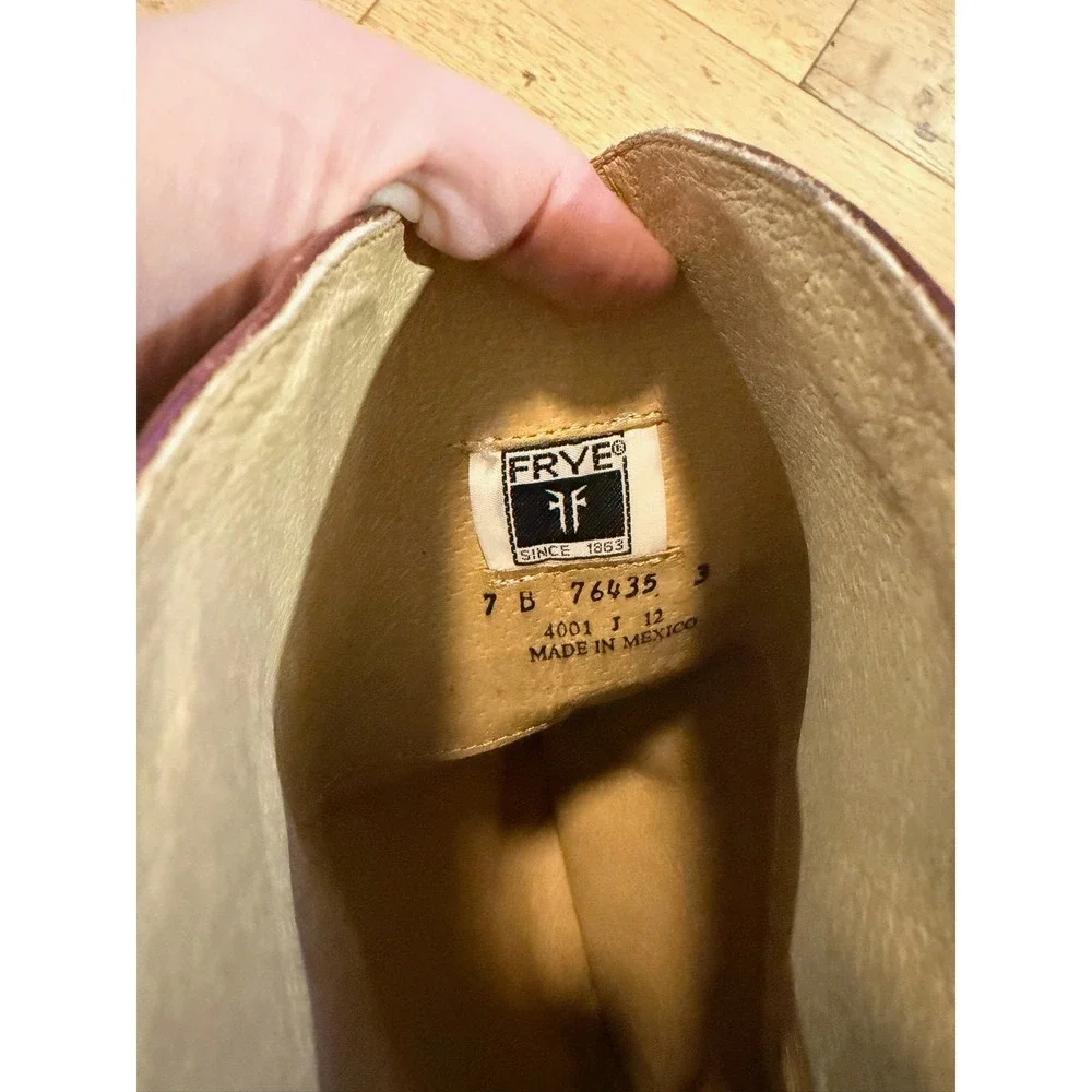 Frye Melissa Tall Riding Boots Burgundy Leather Womens 7 B‎ 76435
